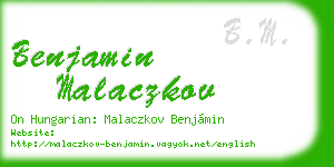 benjamin malaczkov business card